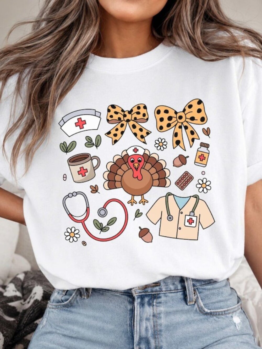 Thanksgiving Nurse Shirt, Autumn Vibes Tee, Turkey Dinner Tshirt